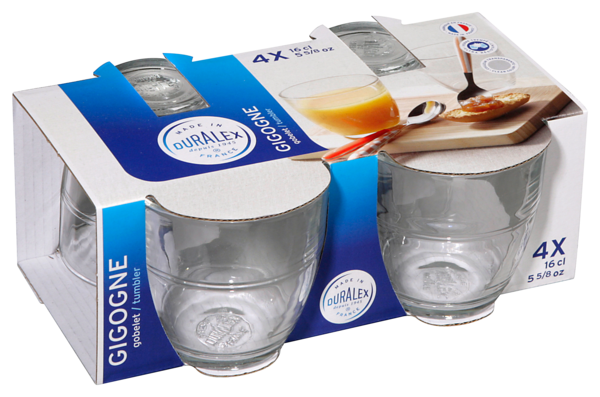 LOT DE 4 GOBELETS GIGOGNE 16CL  DURALEX