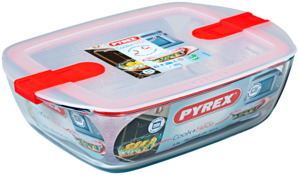 PLAT RECTANGULAIRE AVEC COUVERCLE VAPEUR 23 X 15CM PYREX