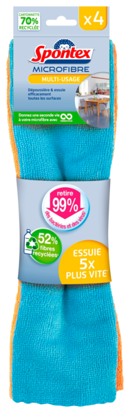 LOT DE 4 MICROFIBRES MULTI-USAGES 
SPONTEX