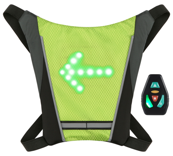 GILET AVEC SIGNALISATION 30 LED'S ET TÉLÉCOMMANDE SANS FIL BATTERIE RECHARGEABLE - FLUORESCENT. 