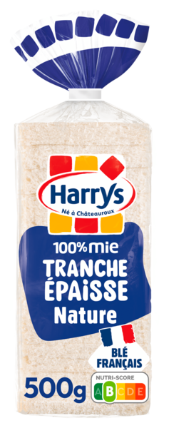 PAIN DE MIE 100 % MIE TRANCHE ÉPAISSE NATURE
HARRYS