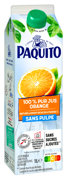 100% PUR JUS FRAIS ORANGE SANS PULPE (1)
PAQUITO PÂQUITO