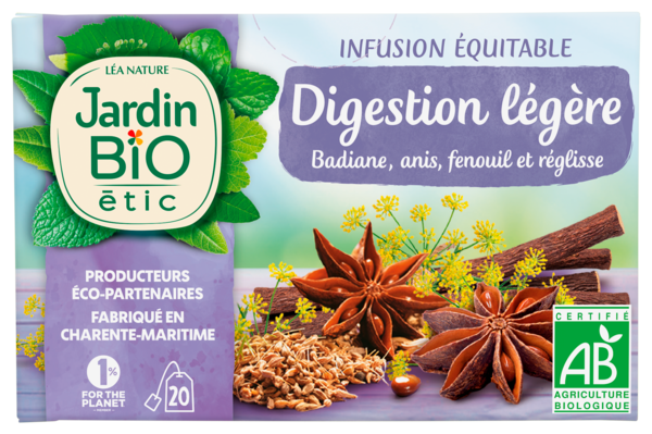 INFUSION DIGESTION LÉGÈRE BIO
JARDIN BIO ETIC