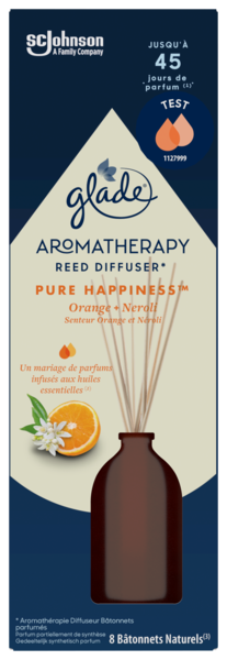 BÂTONNETS AROMATHÉRAPY PURE HAPPINESS SENTEUR ORANGE ET NÉROLI
GLADE