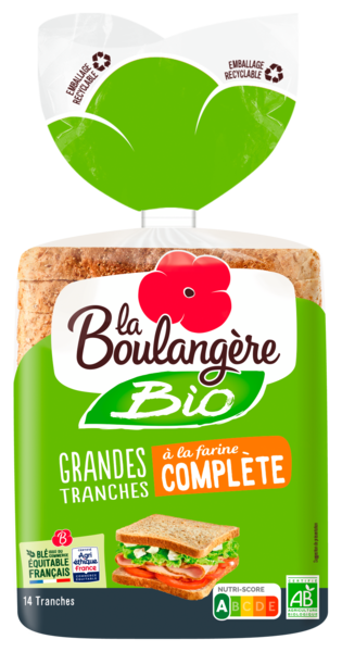 PAIN DE MIE BIO  À LA FARINE COMPLÈTE
LA BOULANGÈRE