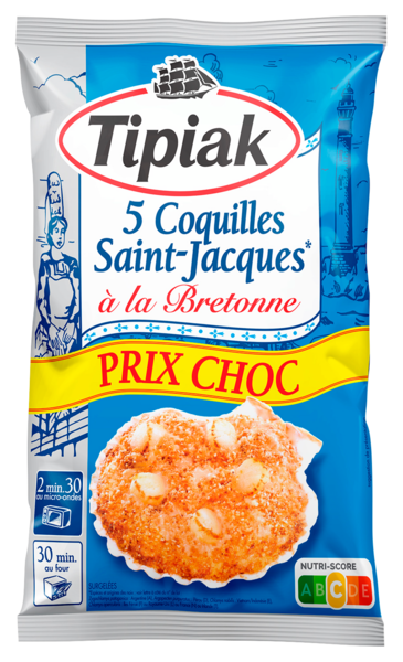 COQUILLES SAINT-JACQUES À LA BRETONNE SURGELÉES
TIPIAK