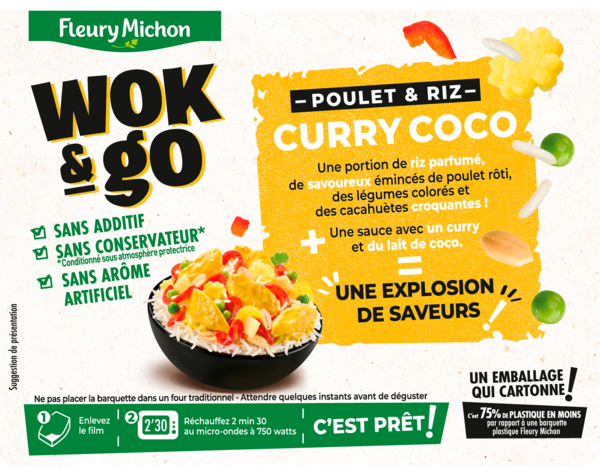 WOK & GO POULET & RIZ CURRY COCO
FLEURY MICHON