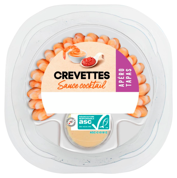 	
QUEUES DE CREVETTES SAUCE COCKTAIL ASC
PRODUCTEURS ET COMMERCANTS 