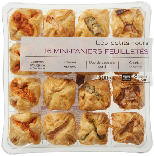 16 MINI PANIERS FEUILLETÉS 