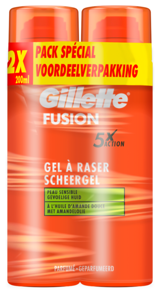 GEL À RASER FUSION PEAU SENSIBLE À L'HUILE D'AMANDE DOUCE
GILLETTE