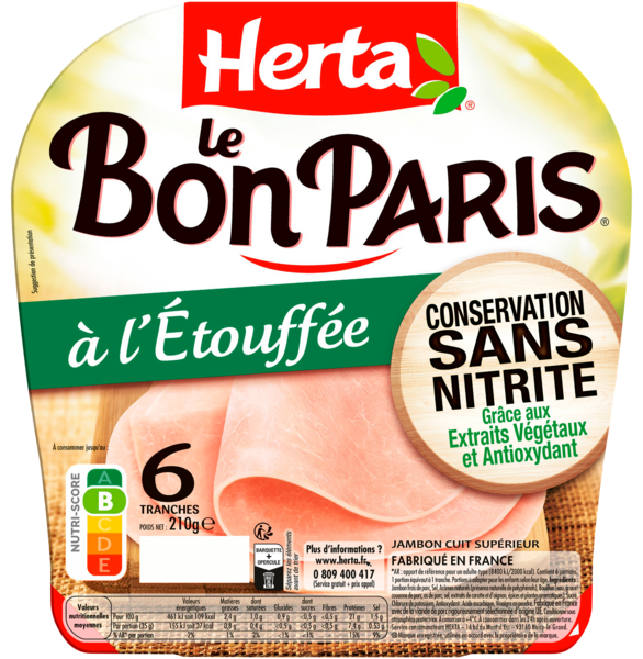 LE BON PARIS  CONSERVATION SANS NITRITE À L'ETOUFFÉE 6 TRANCHES
HERTA