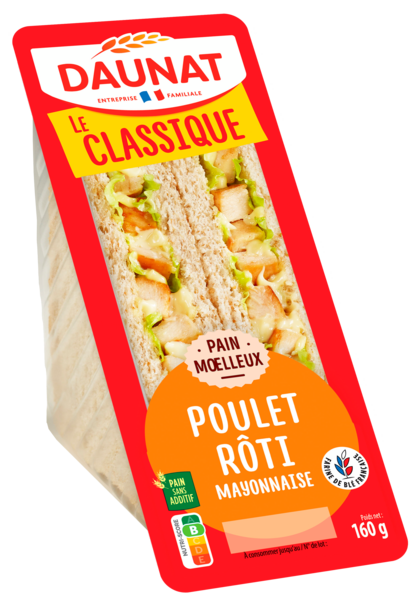 LE CLUB CLASSIQUE POULET RÔTI MAYONNAISE
DAUNAT