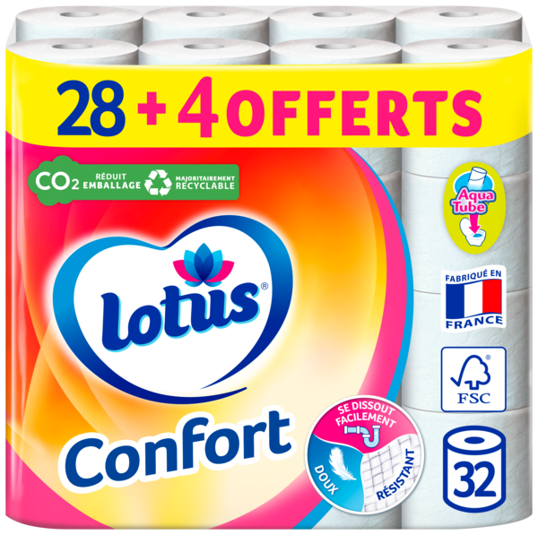 PAPIER HYGIÉNIQUE CONFORT BLANC X28
LOTUS