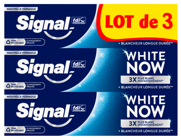 DENTIFRICE WHITE NOW + BLANCHEUR LONGUE DURÉE
SIGNAL