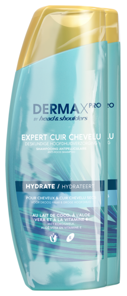 SHAMPOOING ANTIPELLICULAIRE DERMA X PRO HYDRATE AU LAIT DE COCO, À L'ALOE VERA ET À LA VITAMINE E
HEAD & SHOULDERS