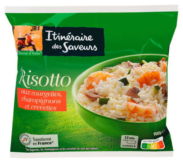 RISOTTO AUX COURGETTES, CHAMPIGNONS ET CREVETTES SURGELÉ 
ITINÉRAIRE DES SAVEURS