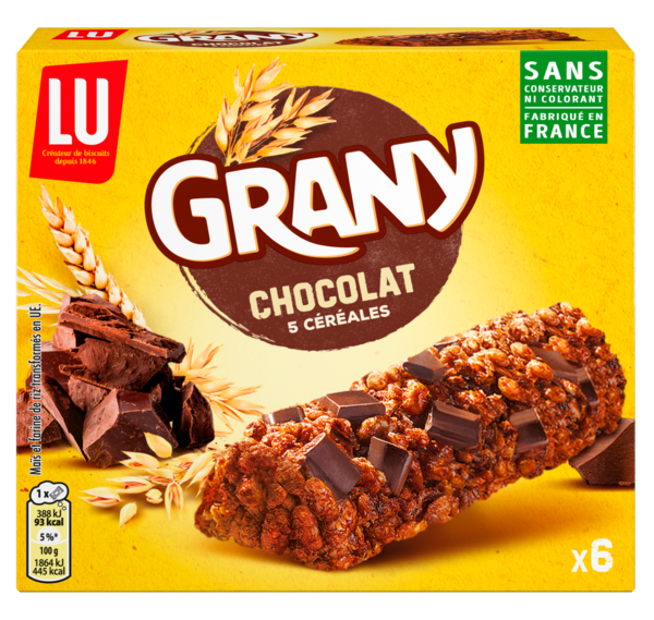 BARRES CÉRÉALES  CHOCOLAT
GRANY