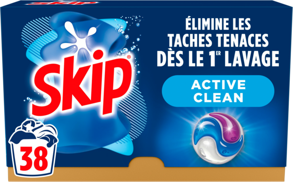 LESSIVE CAPSULES 3 EN 1 ACTIVE CLEAN X38
SKIP