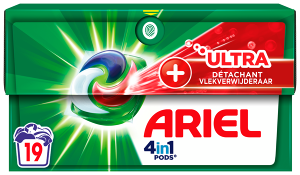 LESSIVE PODS+ 4 EN 1 ULTRA DÉTACHANT X 19
ARIEL