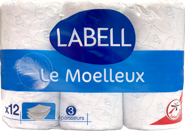 PAPIER TOILETTE CLASSIQUE X12 BLANC MOELLEUX
