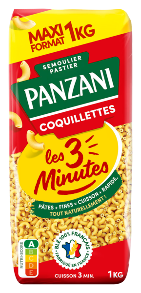 PÂTES LES 3 MINUTES COQUILLETTES
