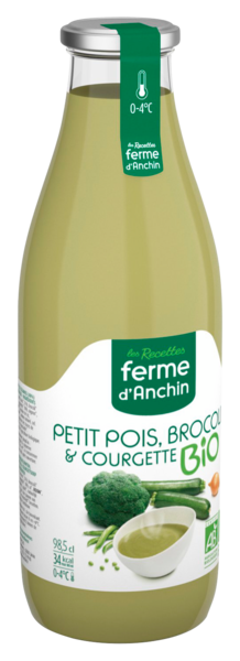 POTAGE PETIT POIS BROCOLIS COURGETTES BIO 
