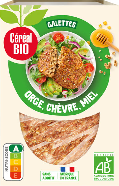 GALETTES DE CÉRÉALES BIO ORGE CHÈVRE & MIEL
