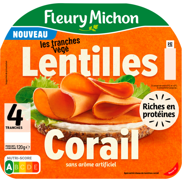 LES TRANCHES VÉGÉ AUX LENTILLES CORAIL
