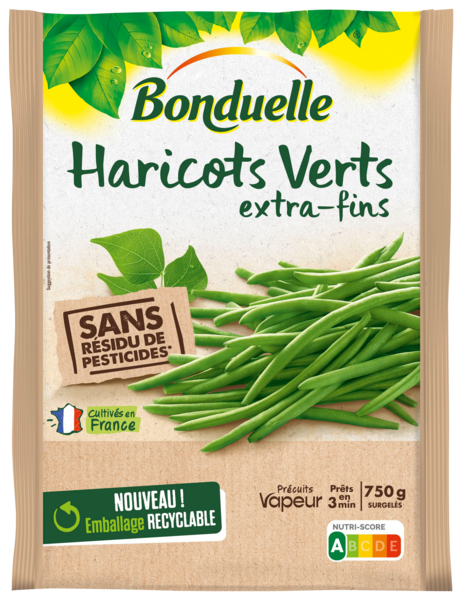 HARICOTS VERTS EXTRA-FINS SANS RÉSIDU DE PESTICIDES SURGELÉS 
