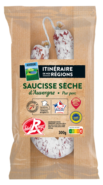 SAUCISSE SÈCHE D’AUVERGNE LABEL ROUGE 
