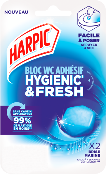 BLOC WC ADHÉSIF HYGIENIC & FRESH BRISE MARINE X2
