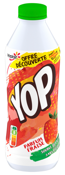 YAOURT À BOIRE AROMATISÉ FRAISE EN OFFRE DÉCOUVERTE 
