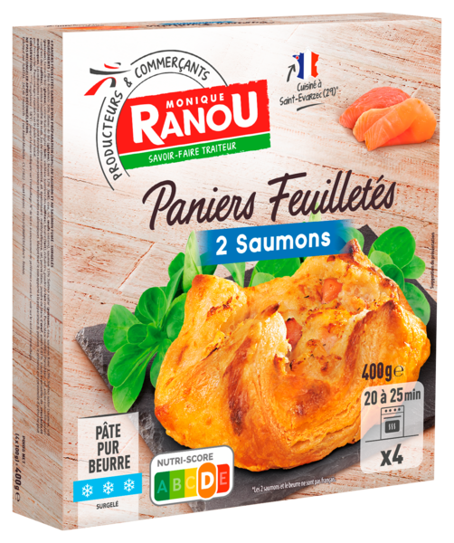 4 PANIERS FEUILLETÉS SURGELÉS AUX 2 SAUMONS
