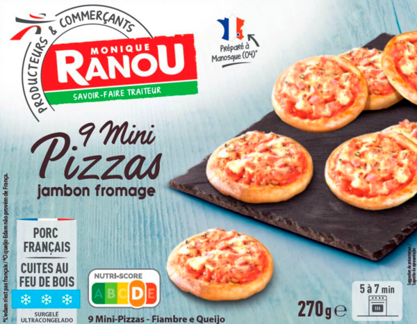 MINI PIZZAS JAMBON FROMAGE SURGELÉES
