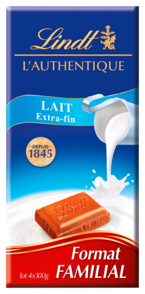 TABLETTE L'AUTHENTIQUE  CHOCOLAT AU LAIT EXTRA FIN
