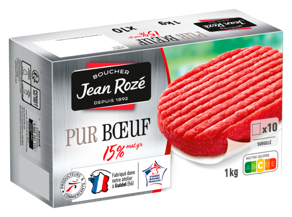 STEAKS HACHÉS PUR BOEUF X10 SURGELÉS 
