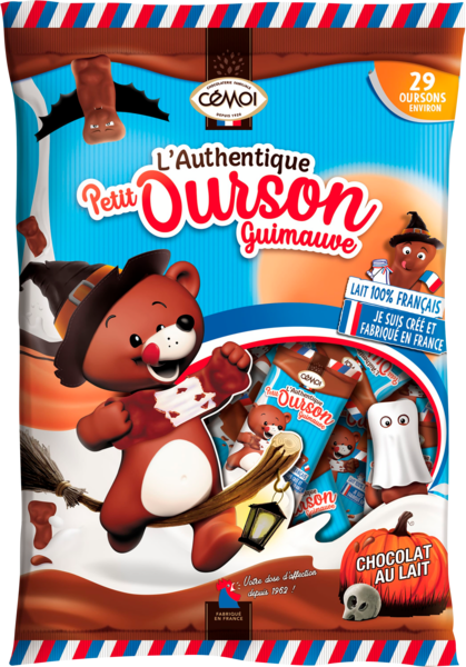 SACHET HALLOWEEN OURSON GUIMAUVE CHOCOLAT LAIT
