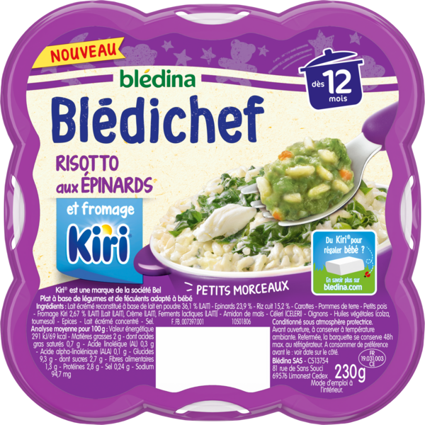 BLÉDICHEF RISOTTO AUX ÉPINARDS ET FROMAGE KIRI®
