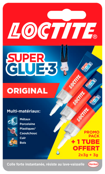 COLLE SUPERGLUE-3 TUBES 3G 
2+1 OFFERT LIQUIDE
