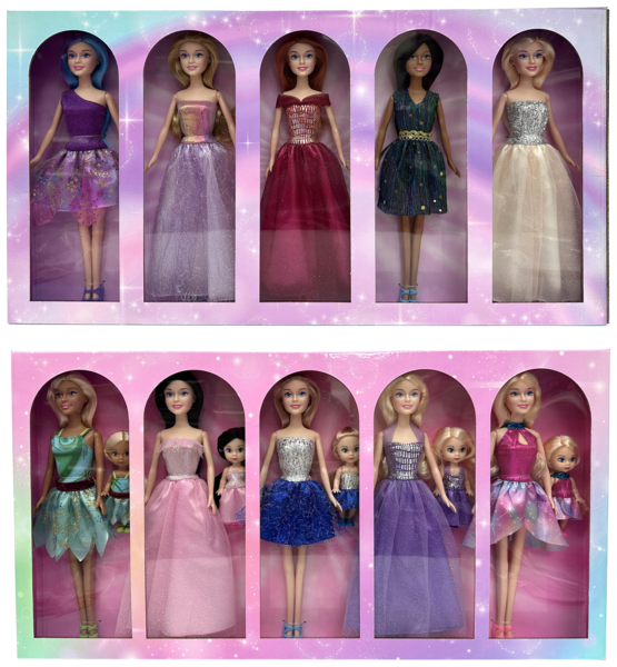 Set de 15 poupées thème princesses et fées