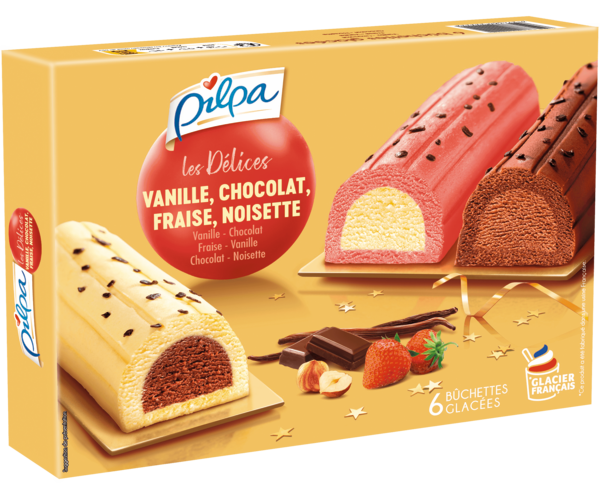 BÛCHETTES GLACÉES FRAISE VANILLE CHOCOLAT
