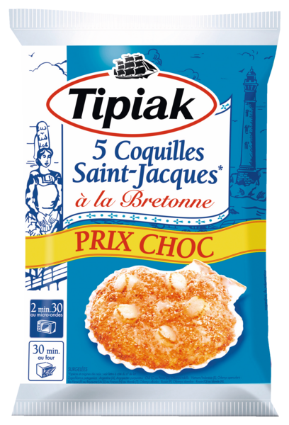 COQUILLES SAINT-JACQUES À LA BRETONNE SURGELÉES PRIX CHOC
