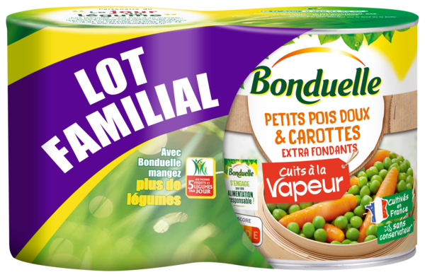 PETITS POIS CAROTTES EXTRA FONDANTS VAPEUR
