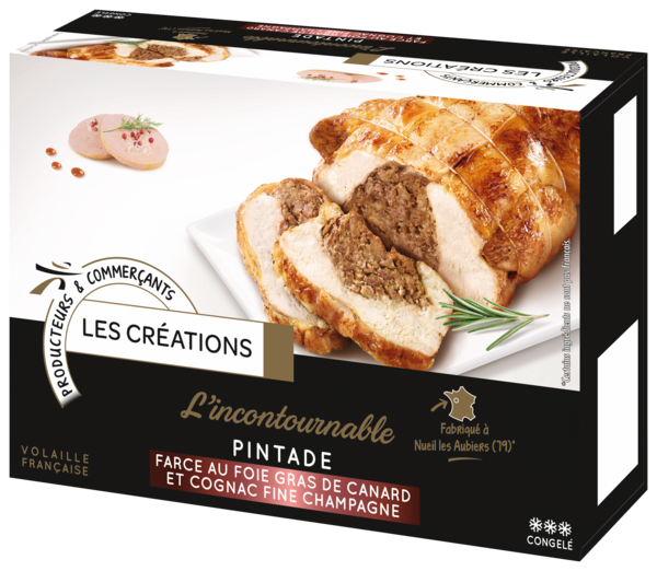 L'INCONTOURNABLE, PINTADE, FARCE FOIE GRAS ET COGNAC SURGELÉE 
