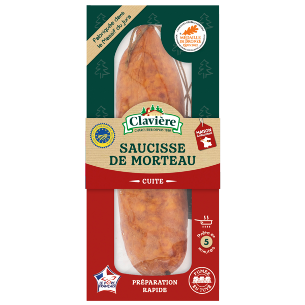 SAUCISSE DE MORTEAU IGP CUITE 
CLAVIÈRE