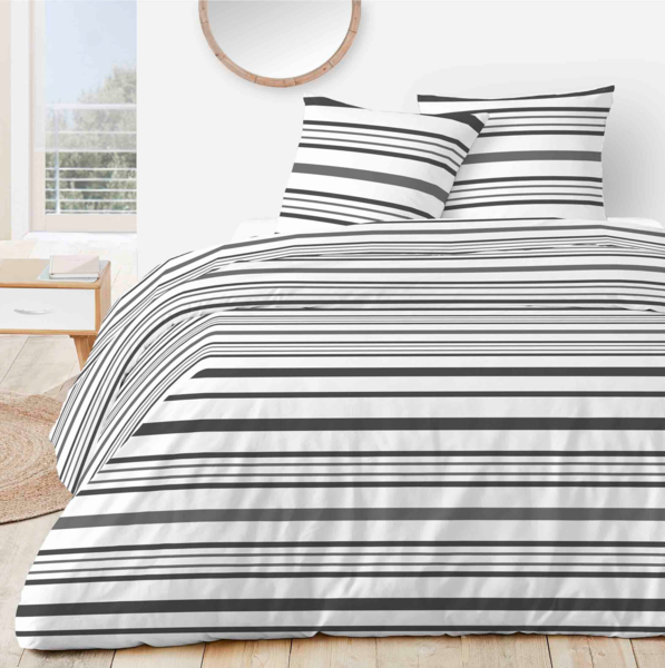 PARURE HOUSSE DE COUETTE 2 PERSONNES ET 2 TAIES D'OREILLER ALBA 
