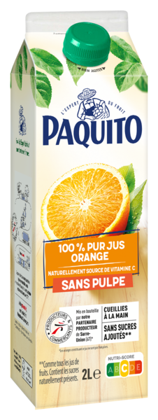 100% PUR JUS ORANGE SANS PULPE
