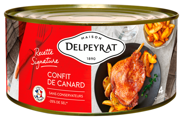 CONFIT DE CANARD 4 CUISSES -25% DE SEL
