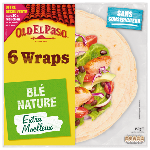 WRAPS AU BLÉ NATURE EXTRA MOELLEUX
