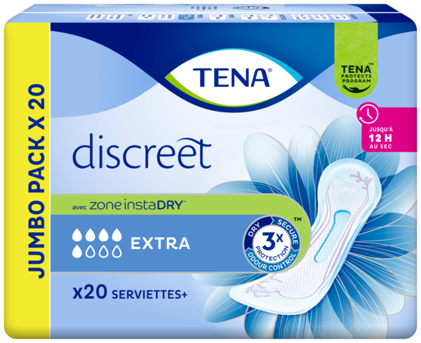 SERVIETTES DISCREET EXTRA JUMBO X20

